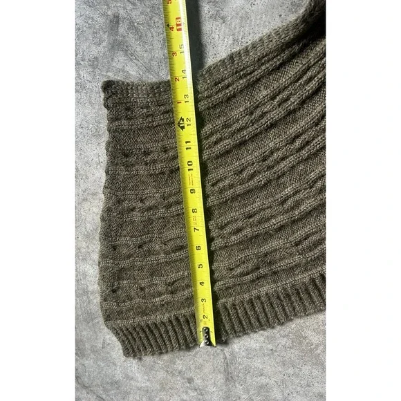 Polo Ralph Lauren Alpaca Wool Scarf Shawl Vintage Classic Ribbed Knit Army Green - Picture 7 of 7